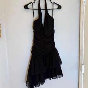 Windsor Black Dress with Halter Neckline